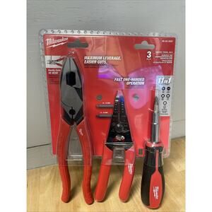 Milwaukee Heavy Duty Screwdriver, Plier & Wire Stripper Hand Tool Kit 3 Piece